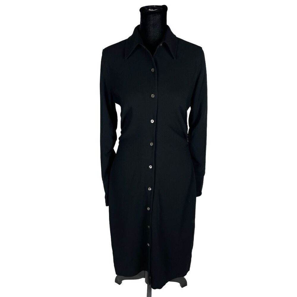 Banana Republic Black Ruched‎ Long Sleeve Dress - Women’s 4